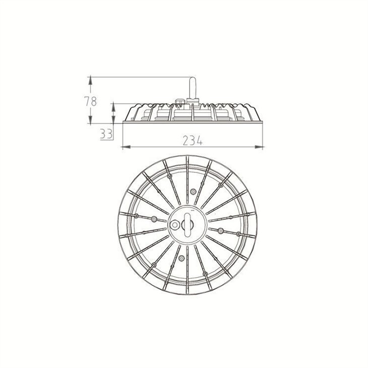 Przemysłowa lampa LED High Bay o mocy 100 W DOB